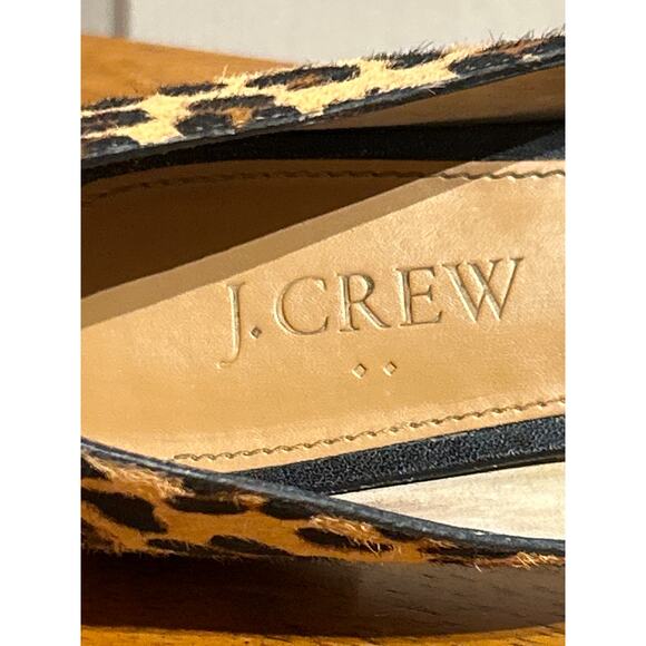J. Crew Zoe Calf Hair D'Orsay Cheetah Pointed Flats - Picture 5 of 8